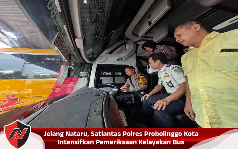 Jelang Nataru, Satlantas Polres Probolinggo Kota Intensifkan Pemeriksaan Kelayakan Bus
