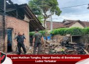 Lupa Matikan Tungku, Dapur Bambu di Bondowoso Ludes Terbakar