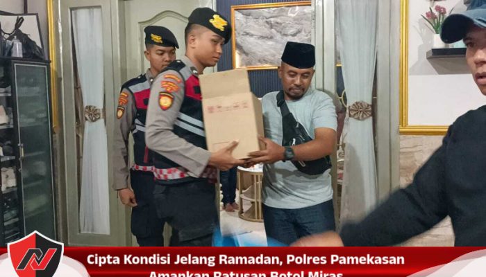 Cipta Kondisi Jelang Ramadan, Polres Pamekasan Amankan Ratusan Botol Miras