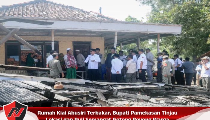 Rumah Kiai Abusiri Terbakar, Bupati Pamekasan Tinjau Lokasi dan Puji Semangat Gotong Royong Warga