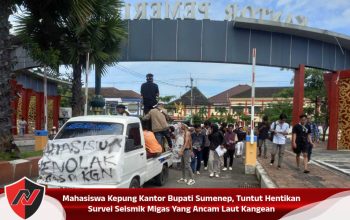 Mahasiswa Kepung Kantor Bupati Sumenep, Tuntut Hentikan Survei Seismik Migas Yang Ancam Laut Kangean