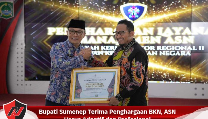 Bupati Sumenep Terima Penghargaan BKN, ASN Harus Adaptif dan Profesional