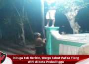 Diduga Tak Berizin, Warga Cabut Paksa Tiang WiFi di Kota Probolinggo