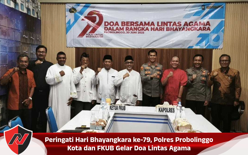 Peringati Hari Bhayangkara ke-79, Polres Probolinggo Kota dan FKUB Gelar Doa Lintas Agama