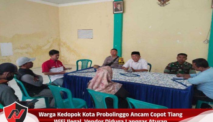 Warga Kedopok Kota Probolinggo Ancam Copot Tiang WiFi Ilegal, Vendor Diduga Langgar Aturan
