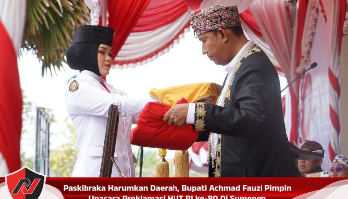 Paskibraka Harumkan Daerah, Bupati Achmad Fauzi Pimpin Upacara Proklamasi HUT RI ke-80 Di Sumenep