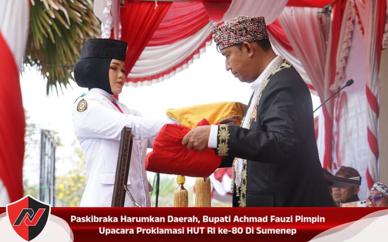 Paskibraka Harumkan Daerah, Bupati Achmad Fauzi Pimpin Upacara Proklamasi HUT RI ke-80 Di Sumenep
