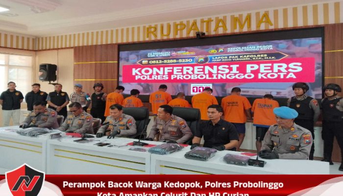 Perampok Bacok Warga Kedopok, Polres Probolinggo Kota Amankan Celurit Dan HP Curian