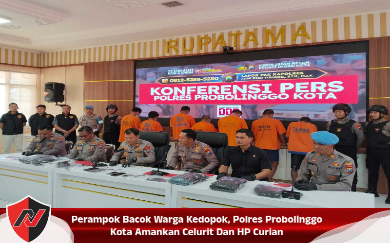 Perampok Bacok Warga Kedopok, Polres Probolinggo Kota Amankan Celurit Dan HP Curian