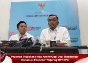 Prabowo Tegaskan Sikap Antikorupsi Usai Wamenaker Immanuel Ebenezer Terjaring OTT KPK