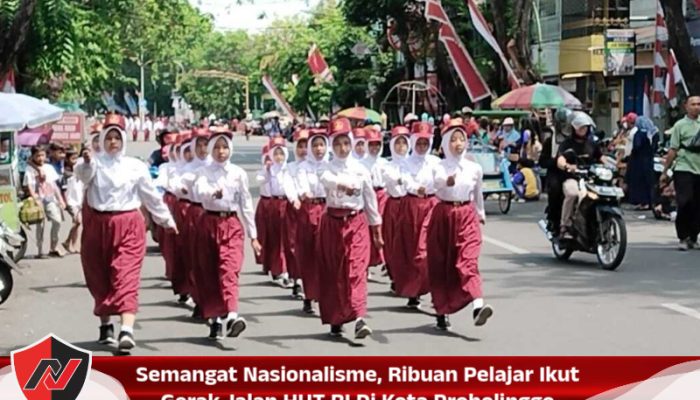 Semangat Nasionalisme, Ribuan Pelajar Ikut Gerak Jalan HUT RI Di Kota Probolinggo