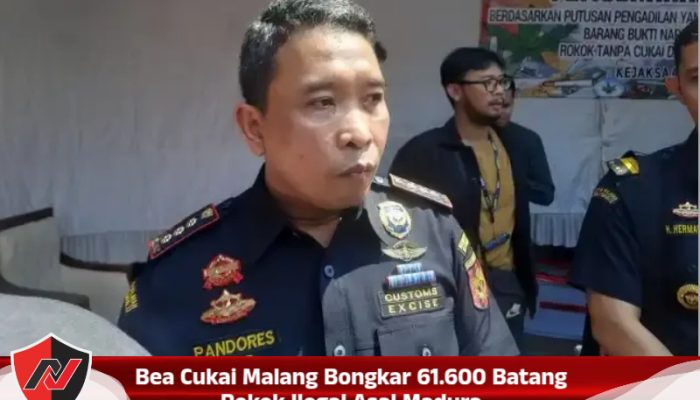 Bea Cukai Malang Bongkar 61.600 Batang Rokok Ilegal Asal Madura
