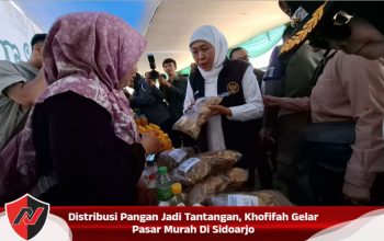 Distribusi Pangan Jadi Tantangan, Khofifah Gelar Pasar Murah Di Sidoarjo