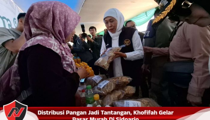 Distribusi Pangan Jadi Tantangan, Khofifah Gelar Pasar Murah Di Sidoarjo