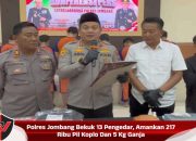 Polres Jombang Bekuk 13 Pengedar, Amankan 217 Ribu Pil Koplo Dan 5 Kg Ganja