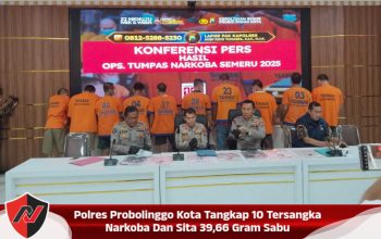 Polres Probolinggo Kota Tangkap 10 Tersangka Narkoba Dan Sita 39,66 Gram Sabu