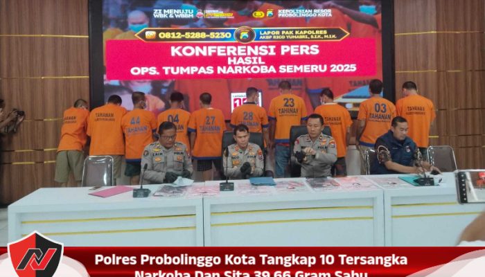 Polres Probolinggo Kota Tangkap 10 Tersangka Narkoba Dan Sita 39,66 Gram Sabu
