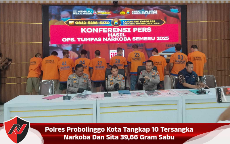 Polres Probolinggo Kota Tangkap 10 Tersangka Narkoba Dan Sita 39,66 Gram Sabu