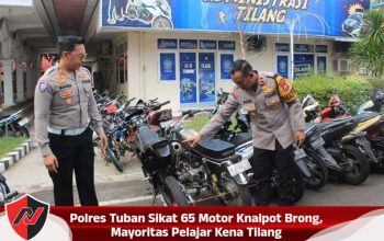 Polres Tuban Sikat 65 Motor Knalpot Brong, Mayoritas Pelajar Kena Tilang