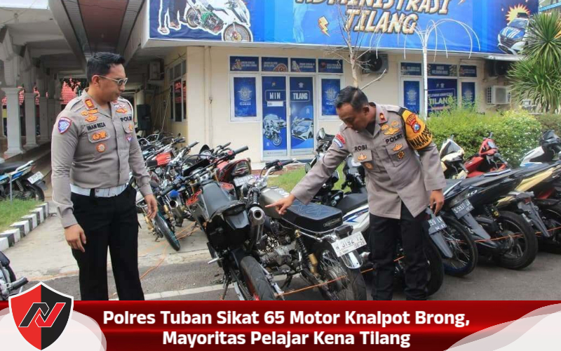 Polres Tuban Sikat 65 Motor Knalpot Brong, Mayoritas Pelajar Kena Tilang