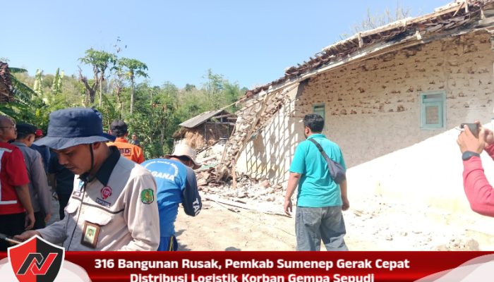 316 Bangunan Rusak, Pemkab Sumenep Gerak Cepat Distribusi Logistik Korban Gempa Sepudi