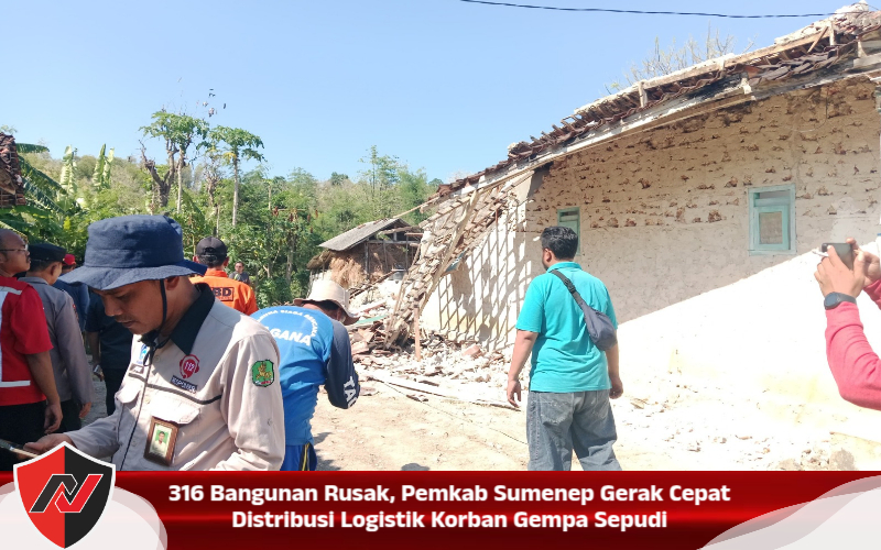316 Bangunan Rusak, Pemkab Sumenep Gerak Cepat Distribusi Logistik Korban Gempa Sepudi