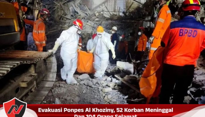 Evakuasi Ponpes Al Khoziny, 52 Korban Meninggal Dan 104 Orang Selamat