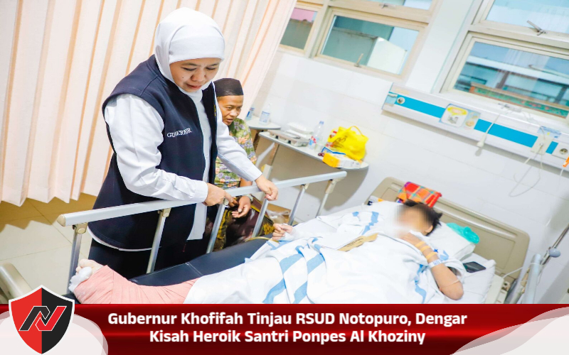Gubernur Khofifah Tinjau RSUD Notopuro, Dengar Kisah Heroik Santri Ponpes Al Khoziny