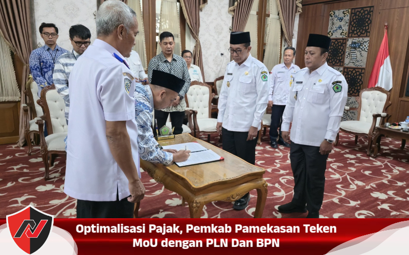 Optimalisasi Pajak, Pemkab Pamekasan Teken MoU dengan PLN Dan BPN