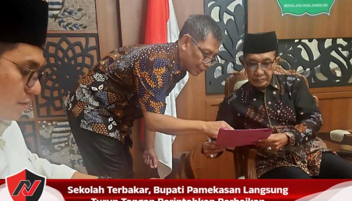Sekolah Terbakar, Bupati Pamekasan Langsung Turun Tangan Perintahkan Perbaikan