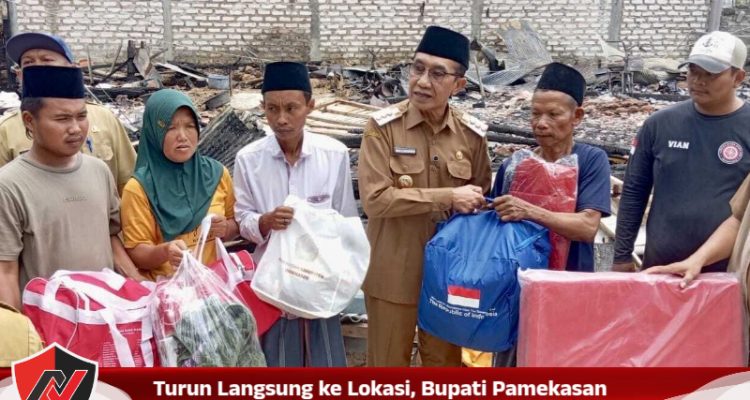 Turun Langsung ke Lokasi, Bupati Pamekasan Bantu Korban Kebakaran Gro’om