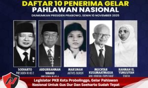 Legislator PKB Kota Probolinggo, Gelar Pahlawan Nasional Untuk Gus Dur Dan Soeharto Sudah Tepat