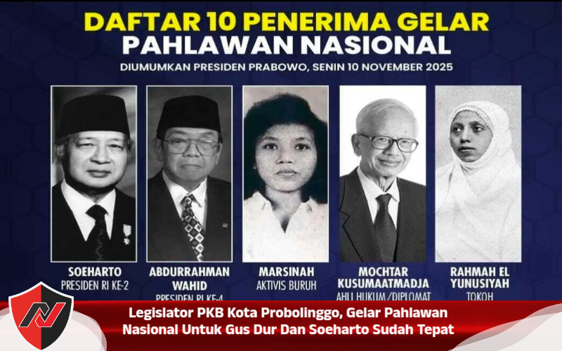 Legislator PKB Kota Probolinggo, Gelar Pahlawan Nasional Untuk Gus Dur Dan Soeharto Sudah Tepat