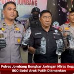 Polres Jombang Bongkar Jaringan Miras Ilegal, 800 Botol Arak Putih Diamankan