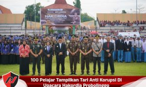 100 Pelajar Tampilkan Tari Anti Korupsi Di Upacara Hakordia Probolinggo