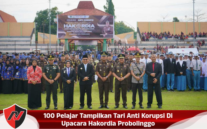 100 Pelajar Tampilkan Tari Anti Korupsi Di Upacara Hakordia Probolinggo