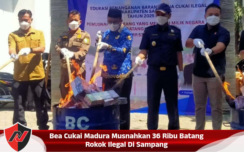 Bea Cukai Madura Musnahkan 36 Ribu Batang Rokok Ilegal Di Sampang