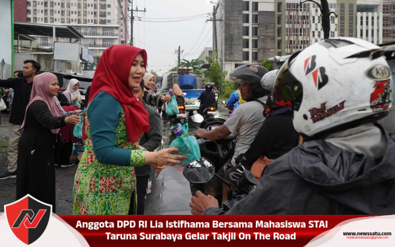 Anggota DPD RI Lia Istifhama Bersama Mahasiswa STAI Taruna Surabaya Gelar Takjil On The Road