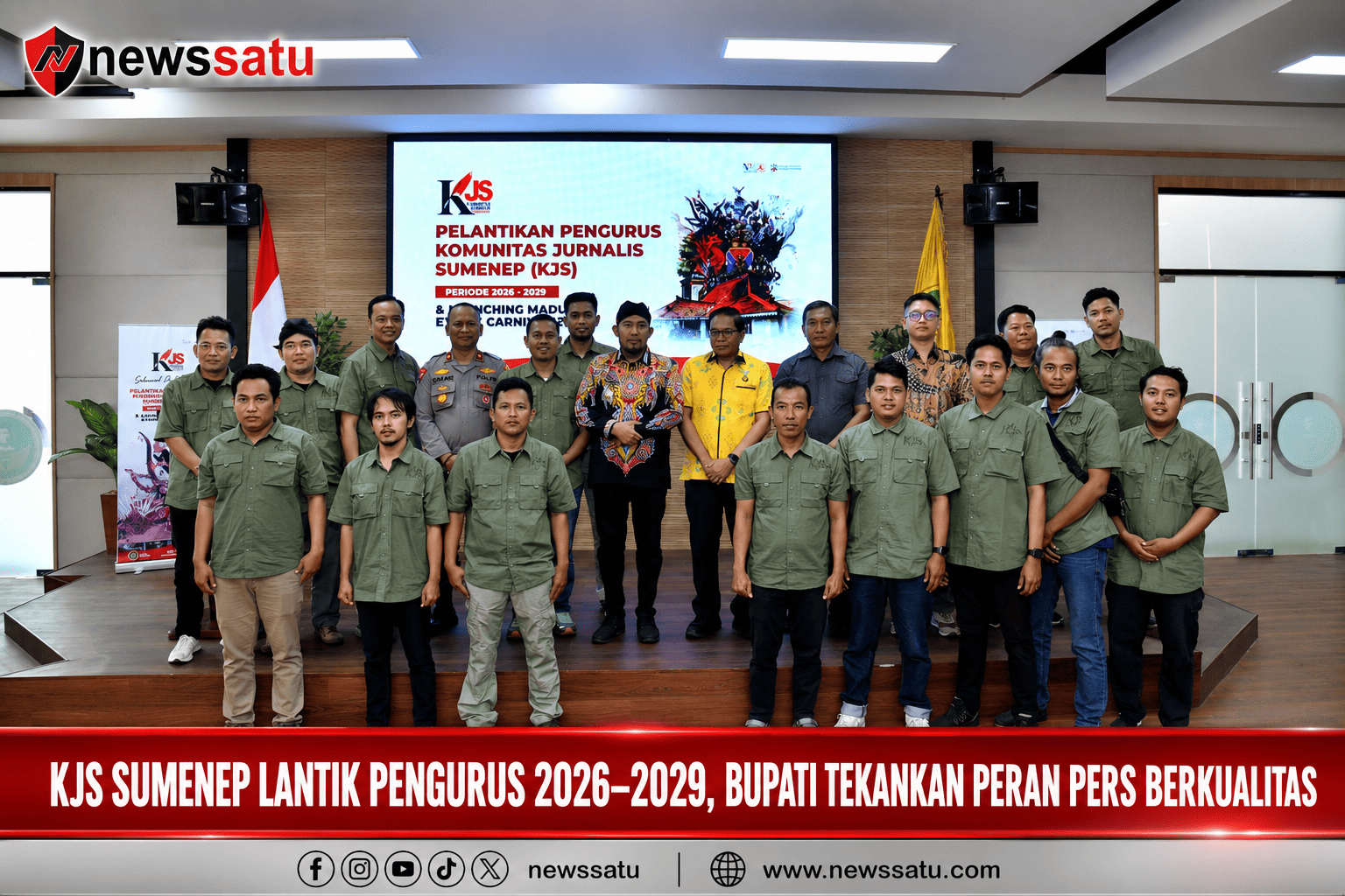 KJS Sumenep Lantik Pengurus 2026–2029, Bupati Tekankan Peran Pers Berkualitas