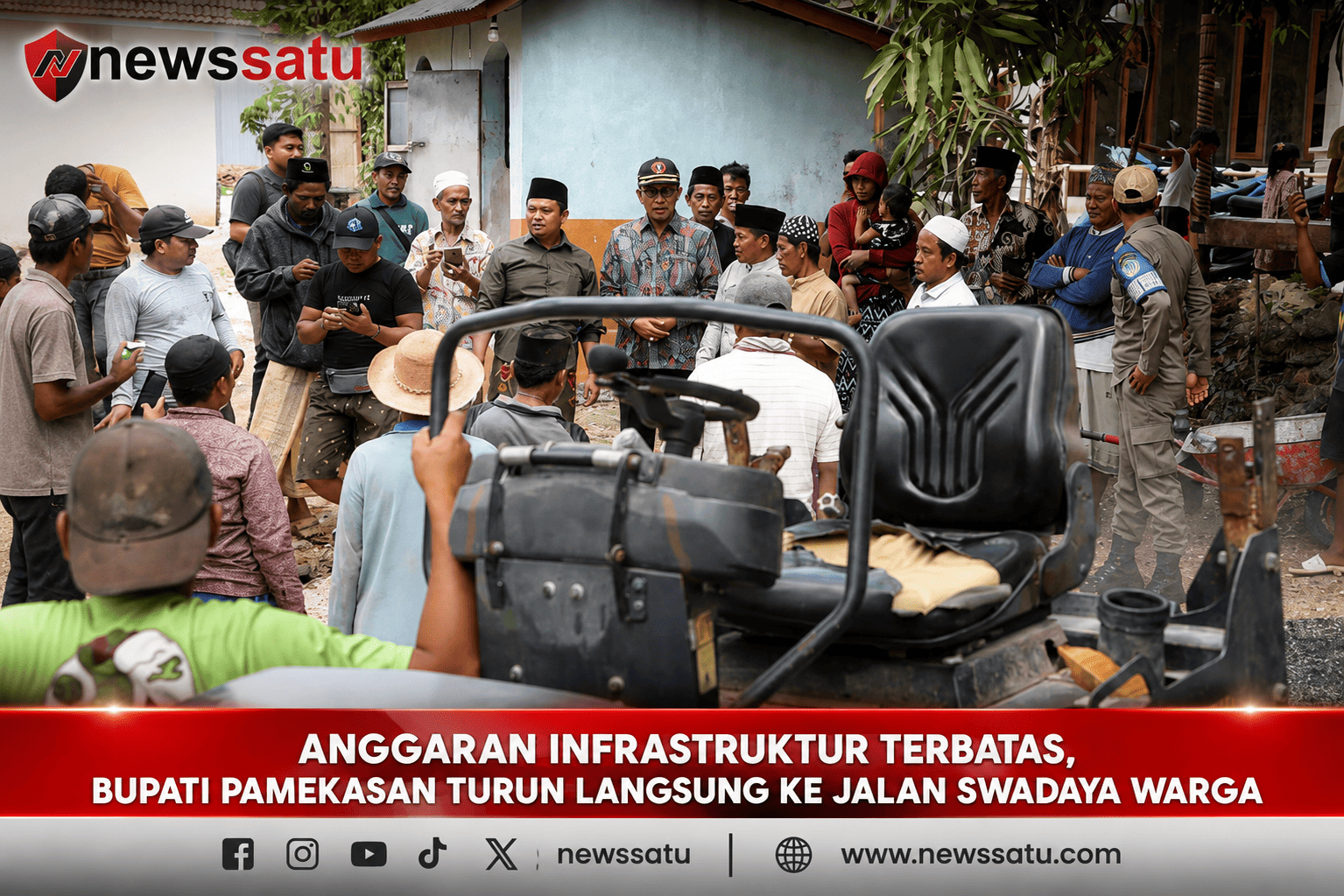 Anggaran Infrastruktur Terbatas, Bupati Pamekasan Turun Langsung ke Jalan Swadaya Warga