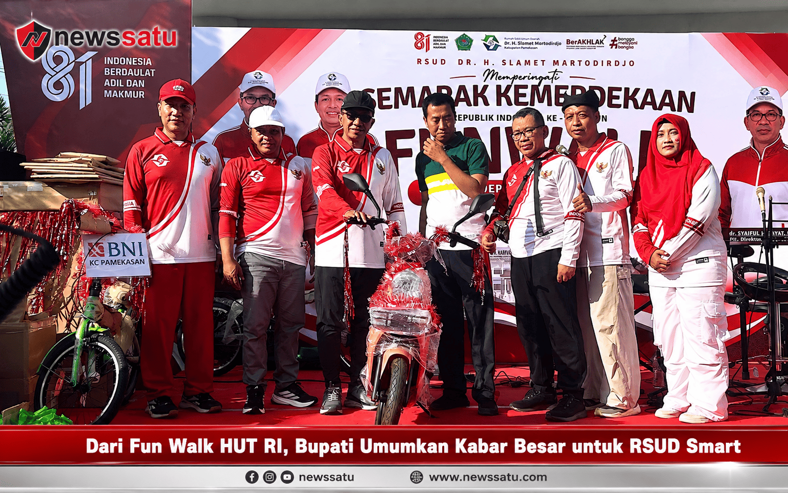 Dari Fun Walk HUT RI, Bupati Umumkan Kabar Besar untuk RSUD Smart