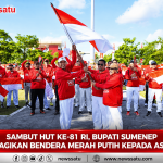 Sambut HUT Ke-81 RI, Bupati Sumenep Bagikan Bendera Merah Putih Kepada ASN