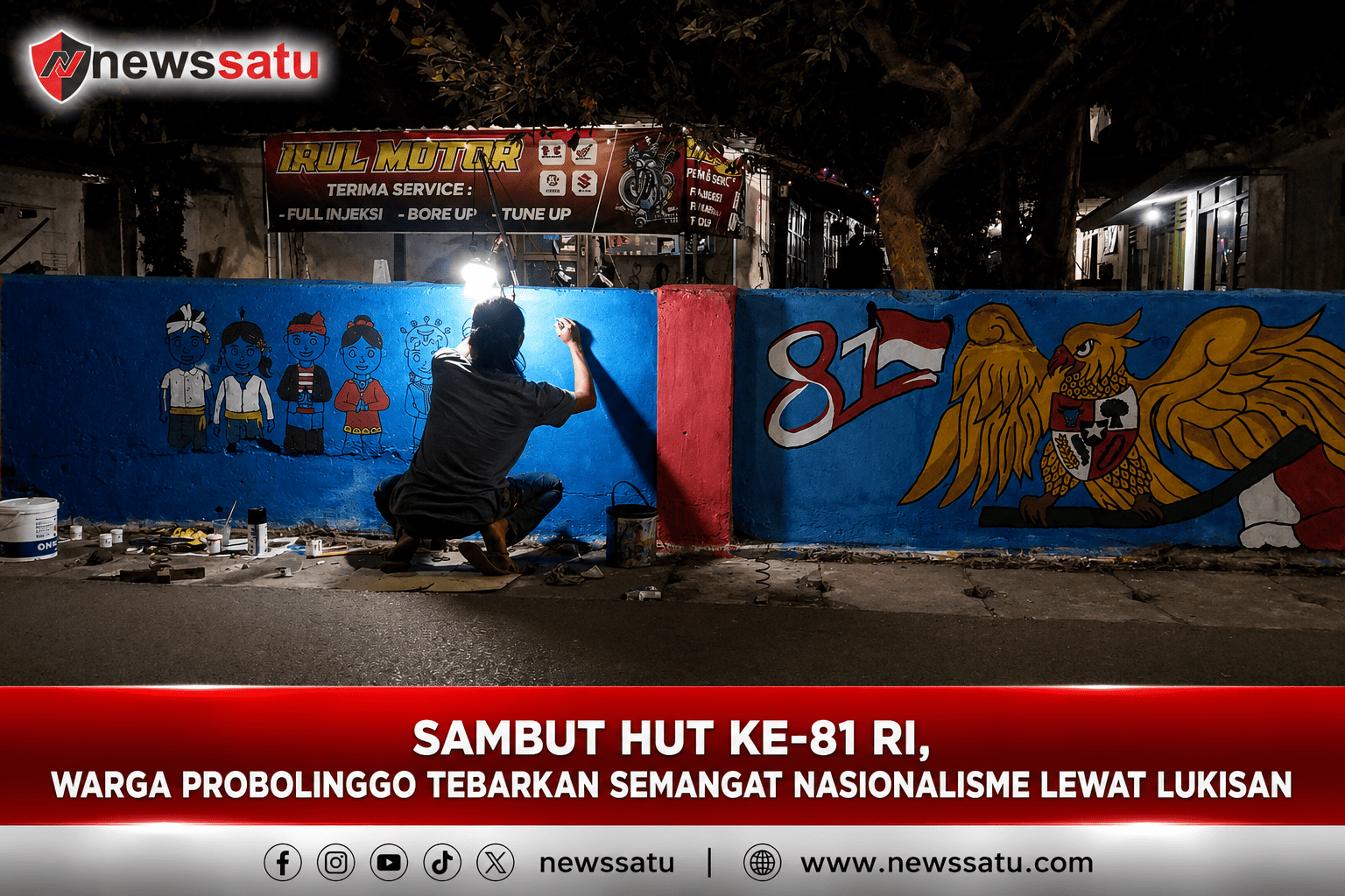 Sambut HUT Ke-81 RI, Warga Probolinggo Tebarkan Semangat Nasionalisme Lewat Lukisan