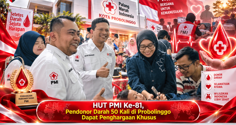 HUT PMI Ke-81, Pendonor Darah 50 Kali di Probolinggo Dapat Penghargaan Khusus
