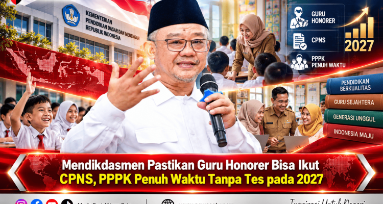 Mendikdasmen Pastikan Guru Honorer Bisa Ikut CPNS, PPPK Penuh Waktu Tanpa Tes pada 2027