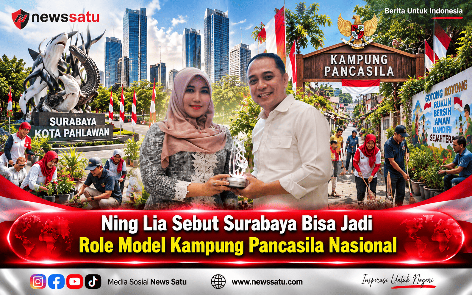 Ning Lia Sebut Surabaya Bisa Jadi Role Model Kampung Pancasila Nasional