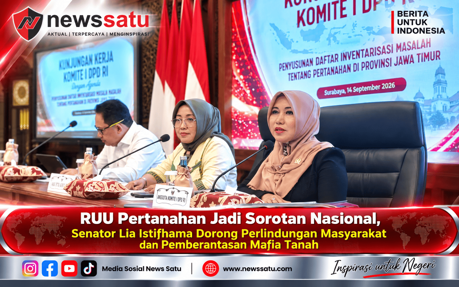 RUU Pertanahan Jadi Sorotan Nasional, Senator Lia Istifhama Dorong Perlindungan Masyarakat dan Pemberantasan Mafia Tanah
