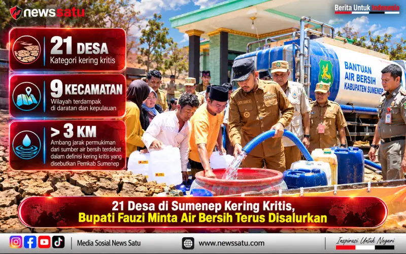 21 Desa di Sumenep Kering Kritis, Bupati Fauzi Minta Air Bersih Terus Disalurkan