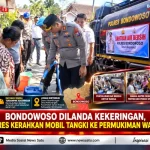 Bondowoso Dilanda Kekeringan, Polres Kerahkan Mobil Tangki Ke Permukiman Warga
