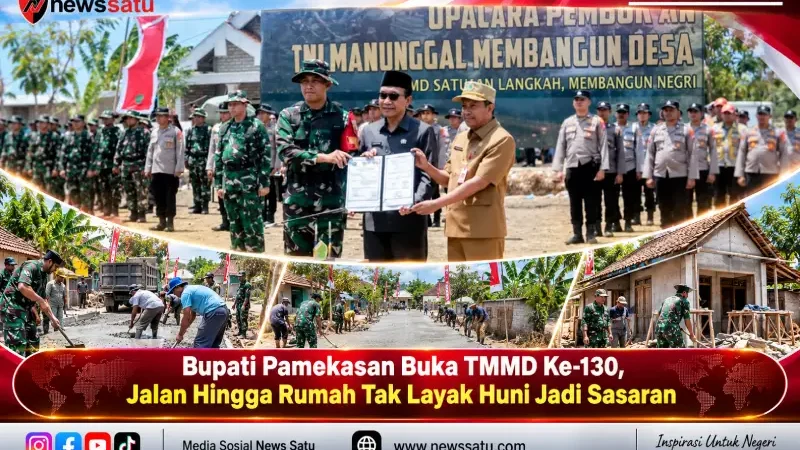 Bupati Pamekasan Buka TMMD Ke-130, Jalan Hingga Rumah Tak Layak Huni Jadi Sasaran